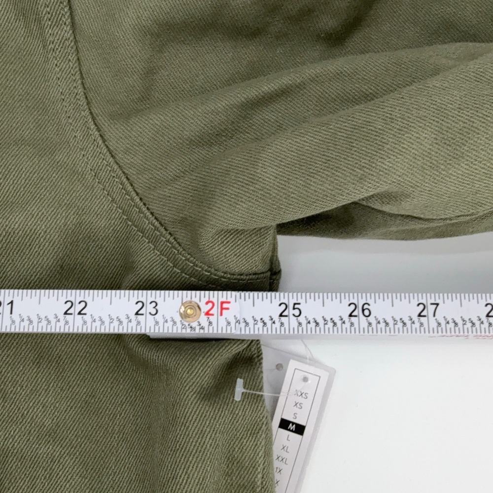 BP Wildfang Olive Green Faux Sherpa Collar Lined Button Front Jacket Chore NEW - Picture 10 of 14